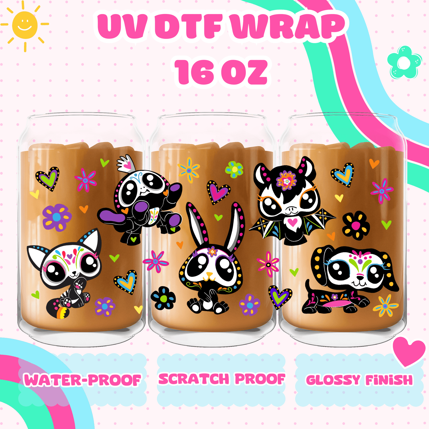 DAY OF THE DEAD PETS- UV DTF