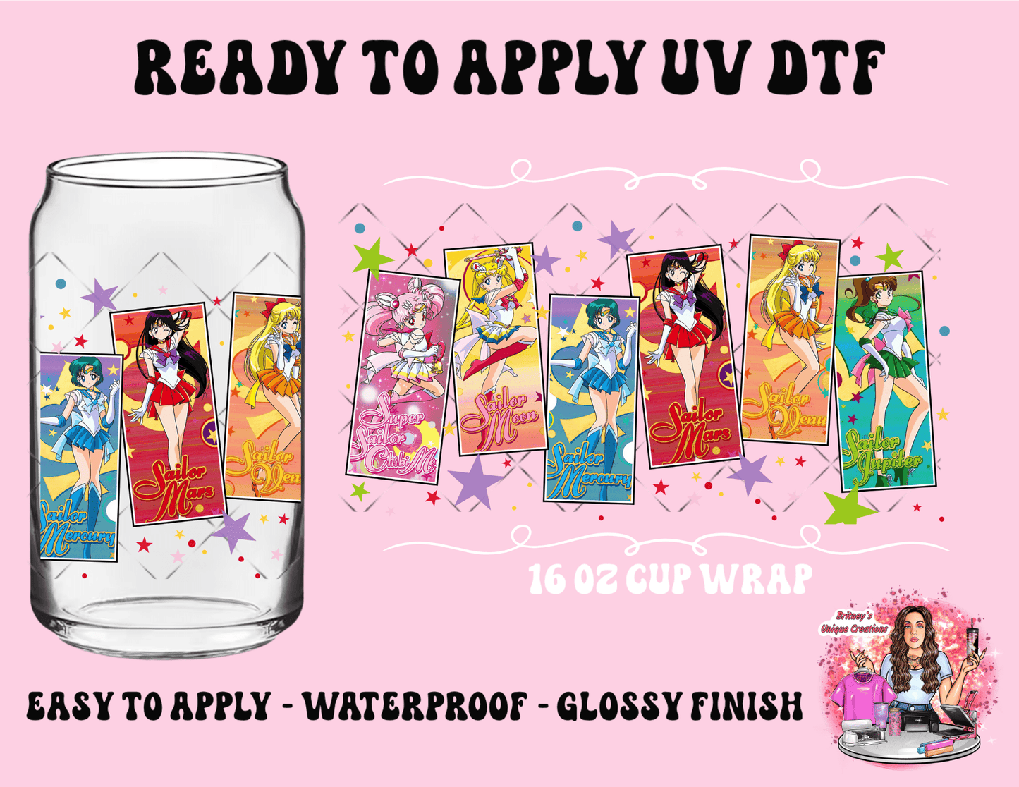 UV dtf | glass can wrap | libbey glass wrap| anime cards