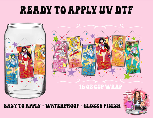 UV dtf | glass can wrap |  libbey glass wrap| anime cards