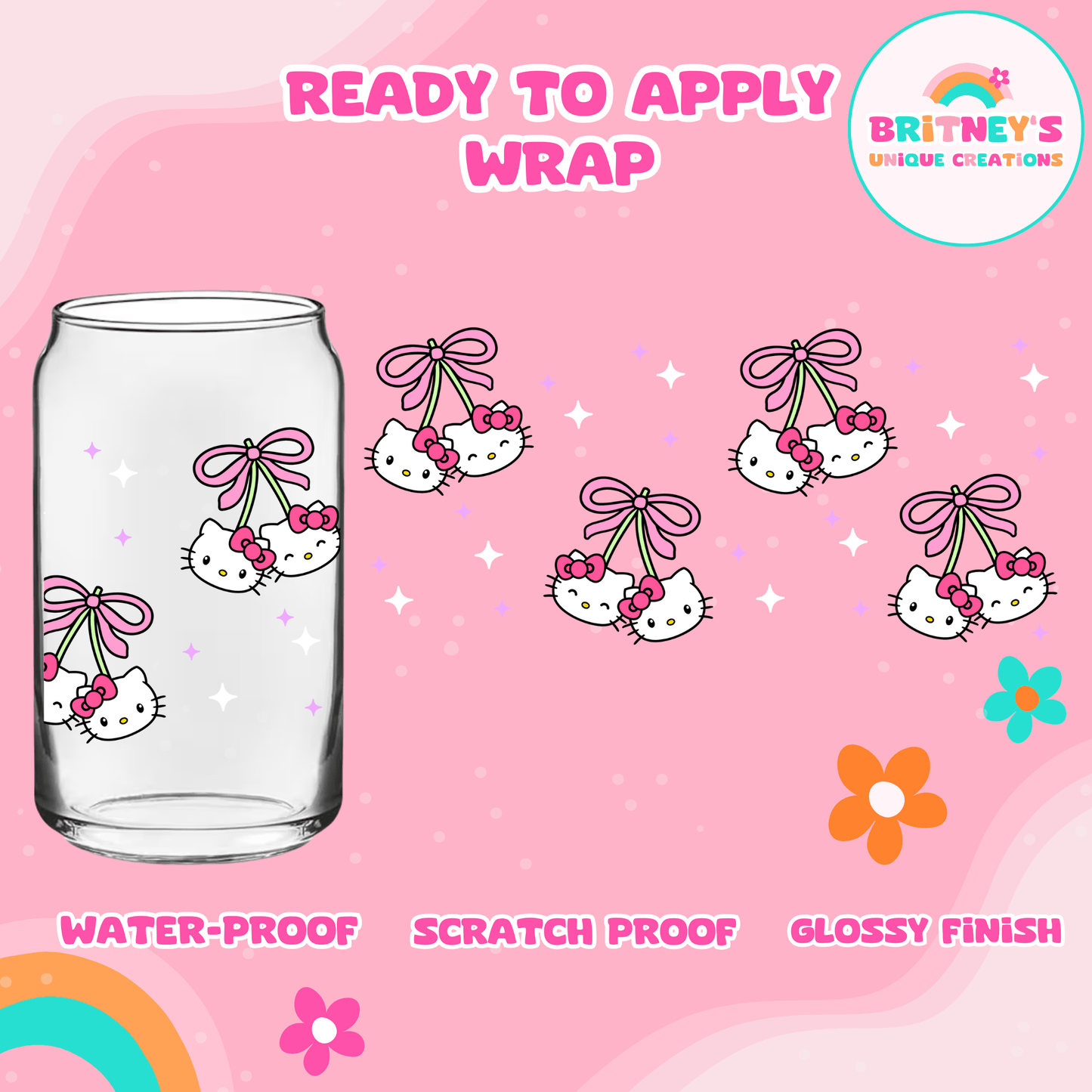 UV DTF KITTY BOWS