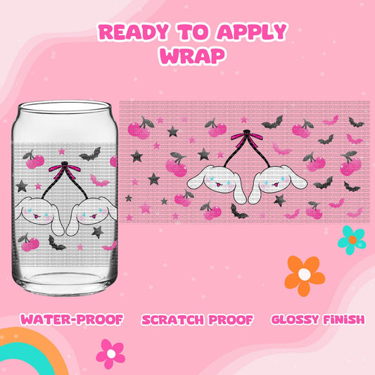 UV dtf | glass can wrap |  libbey glass wrap spooky cinna cherry