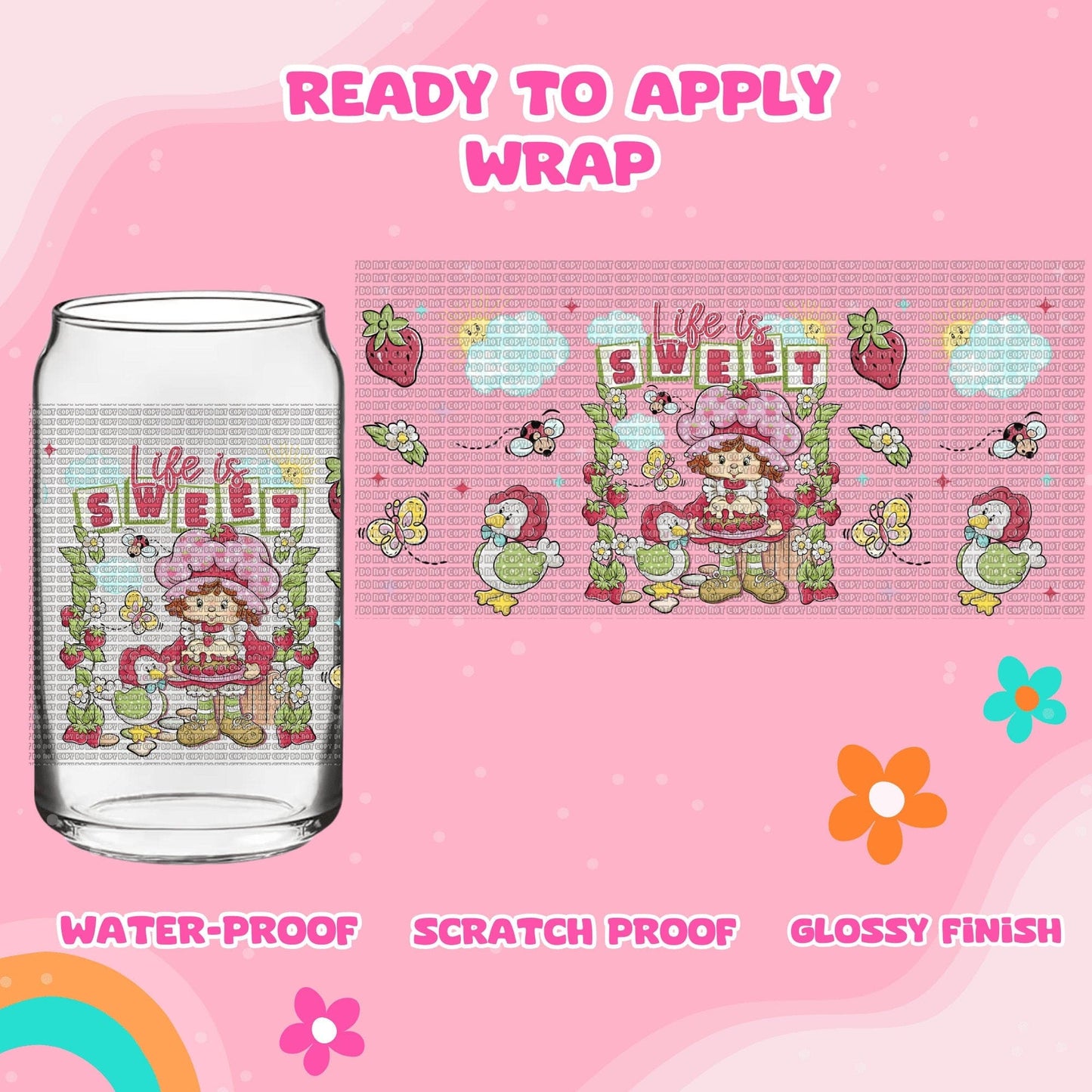 UV dtf | glass can wrap | libbey glass wrap -Life is sweet