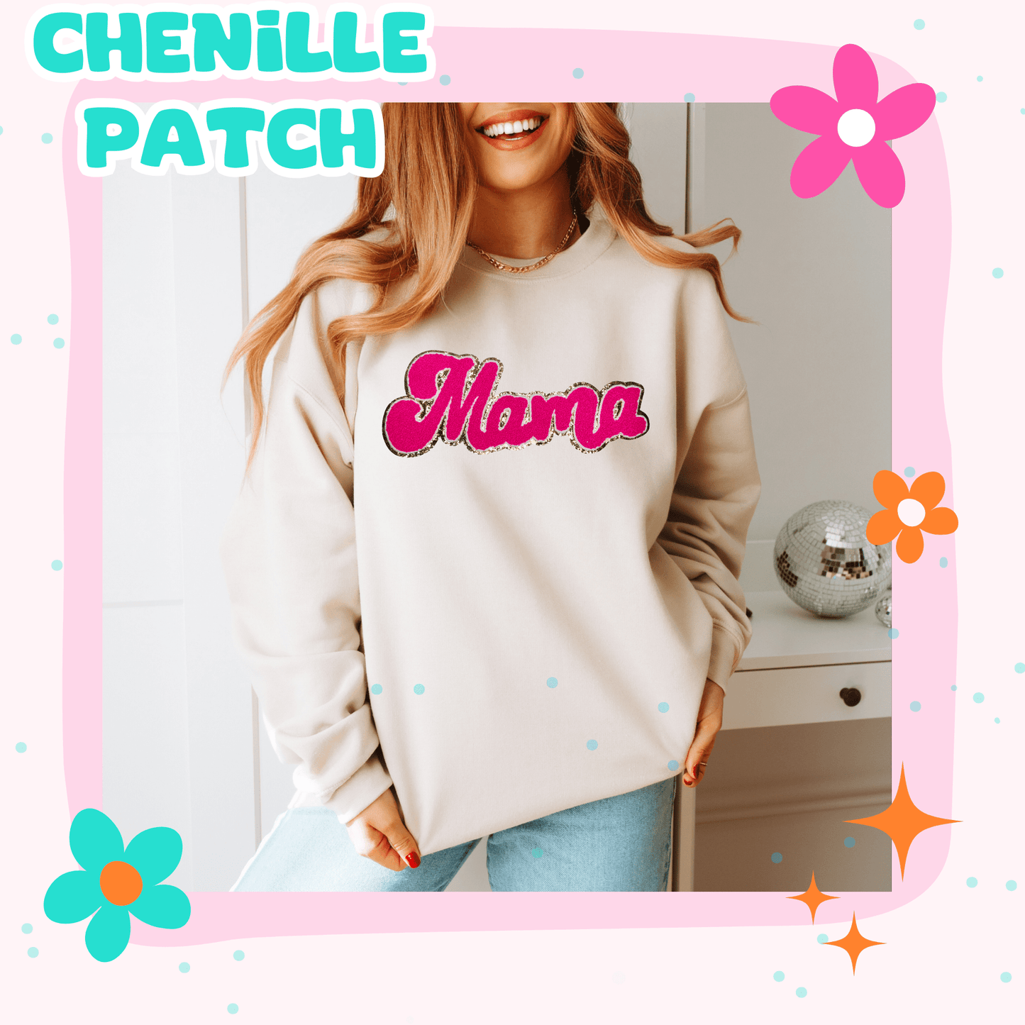 Pink Mama Chenille Patch