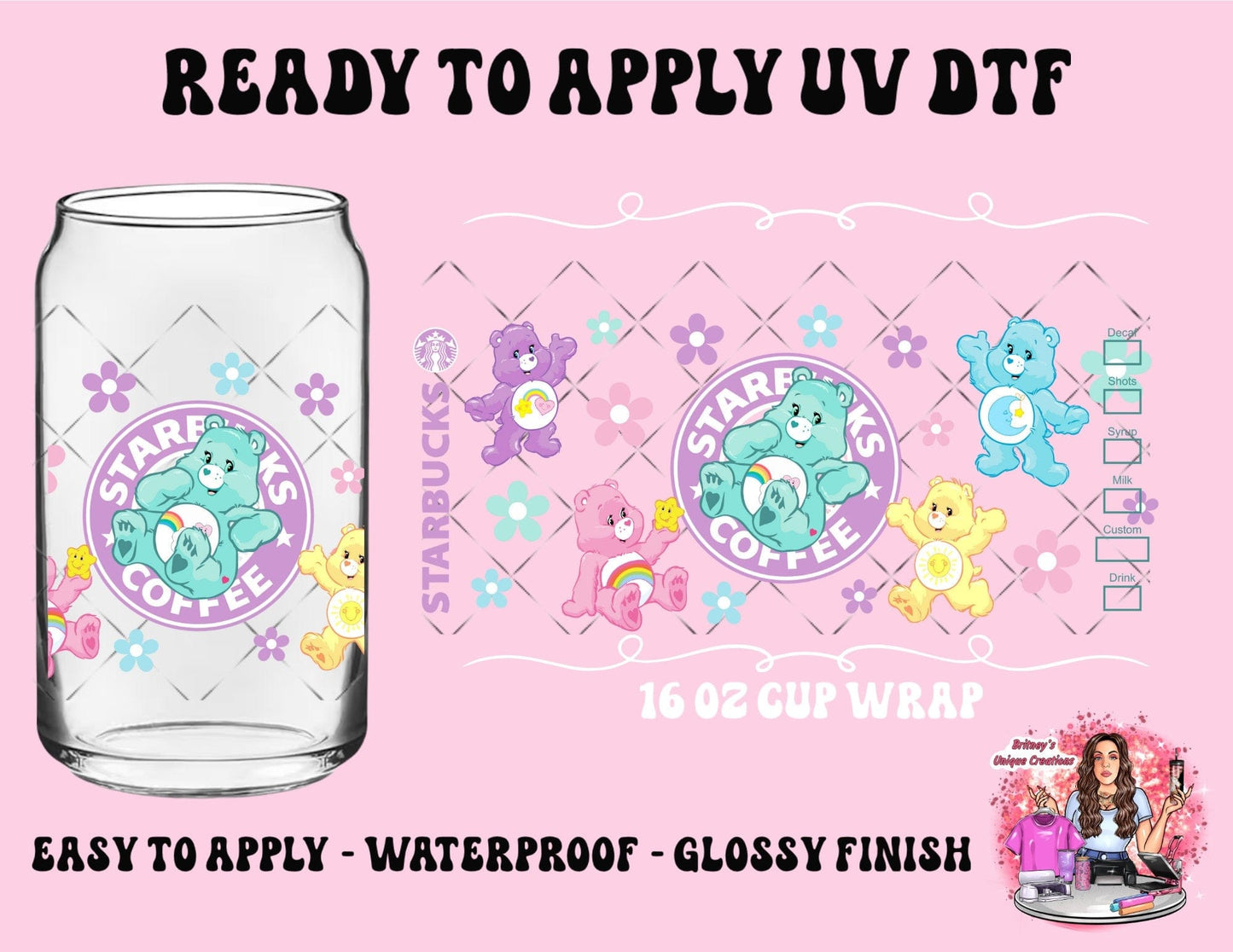 UV dtf | glass can wrap | libbey glass wrap