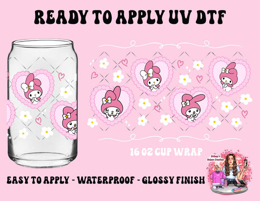 UV dtf | glass can wrap |  libbey glass wrap Mel heart