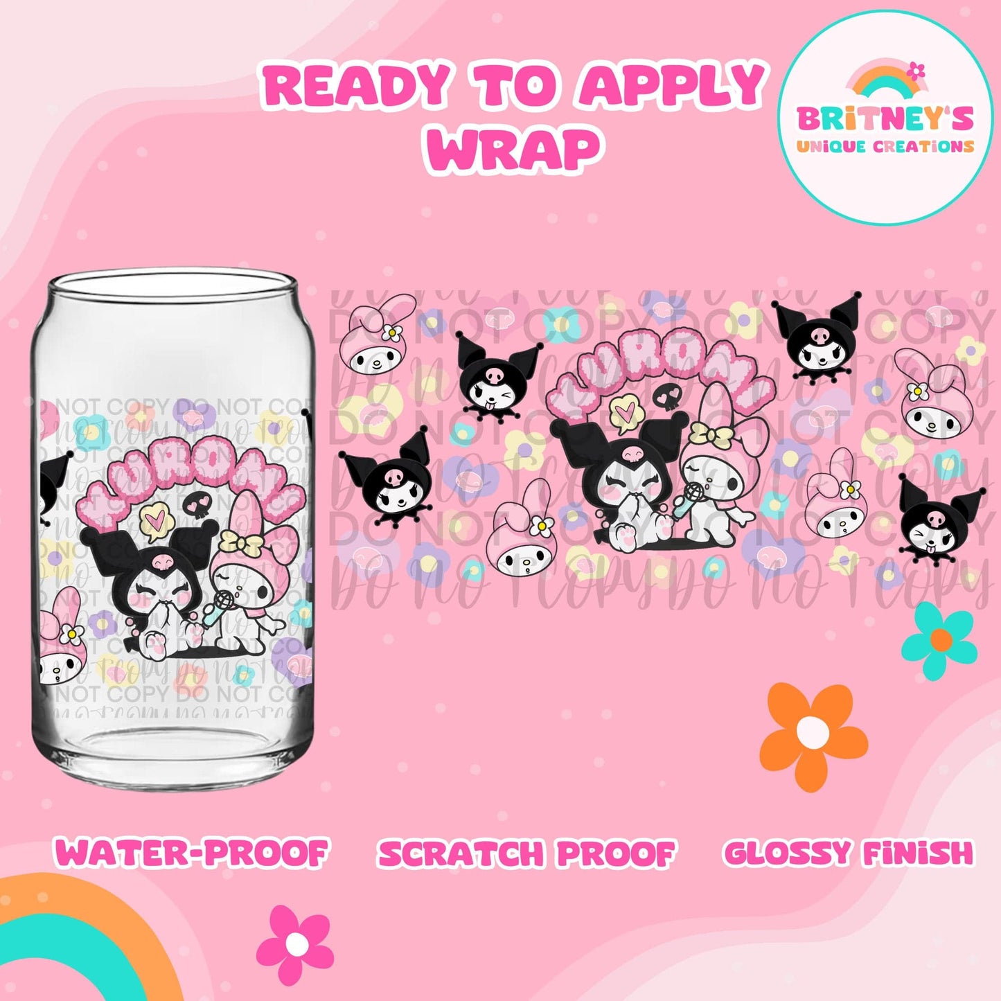 UV dtf | glass can wrap | libbey glass wrap- my Mel and kur duo