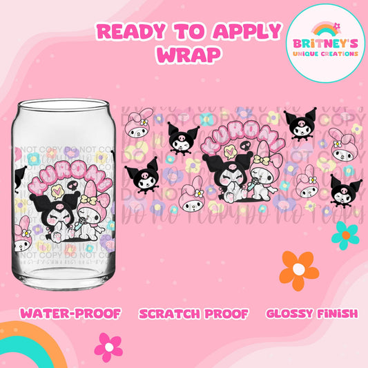 UV dtf | glass can wrap |  libbey glass wrap- my Mel and kur duo