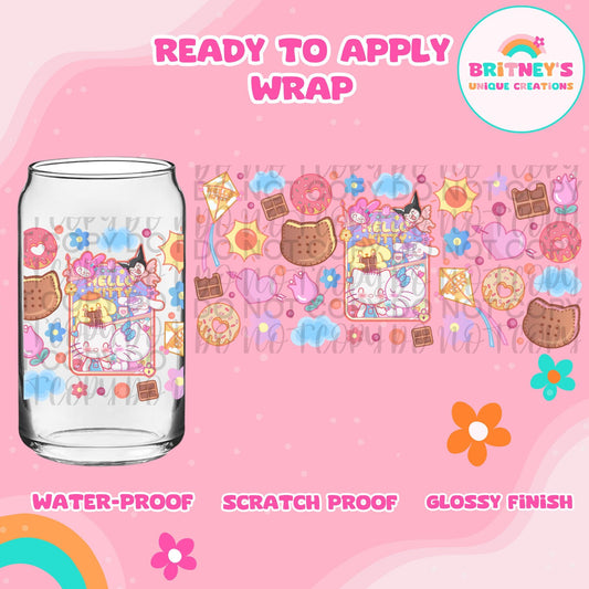 UV dtf | glass can wrap |  libbey glass wrap- kawaii snacks