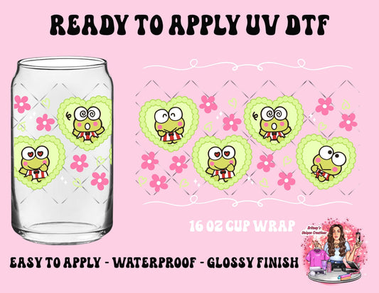 UV dtf | glass can wrap |  libbey glass wrap kerp heart