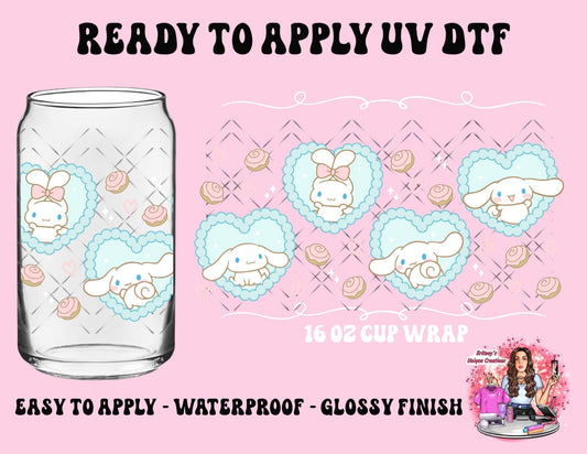 UV dtf | glass can wrap |  libbey glass wrap cinn heart