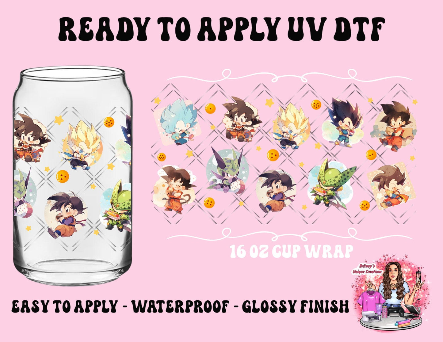 UV dtf | glass can wrap | libbey glass wrap dragon bz