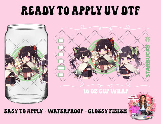 UV dtf | glass can wrap |  libbey glass wrap anime