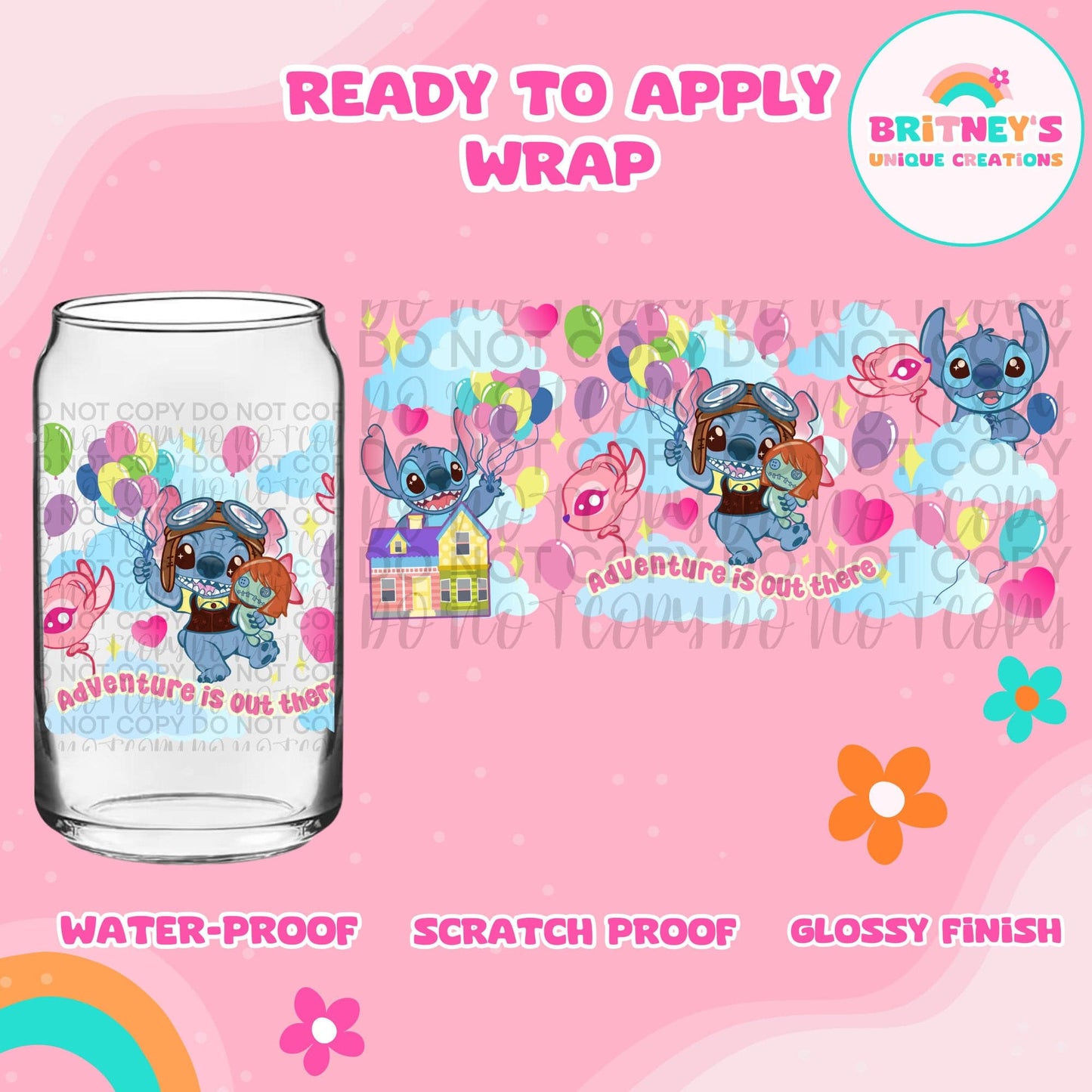 UV dtf | glass can wrap | libbey glass wrap| up stitch