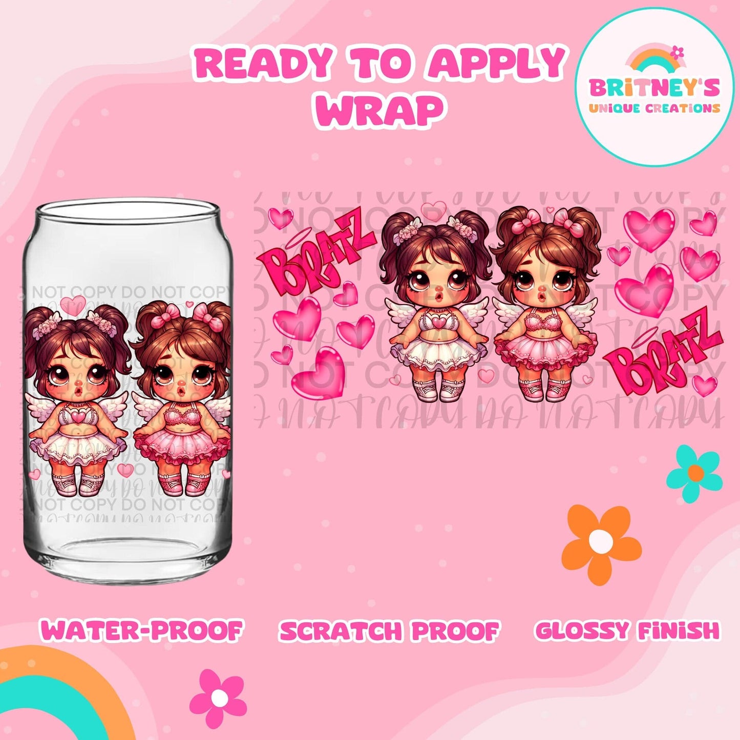 UV dtf | glass can wrap | libbey glass wrap- Babiez Duo