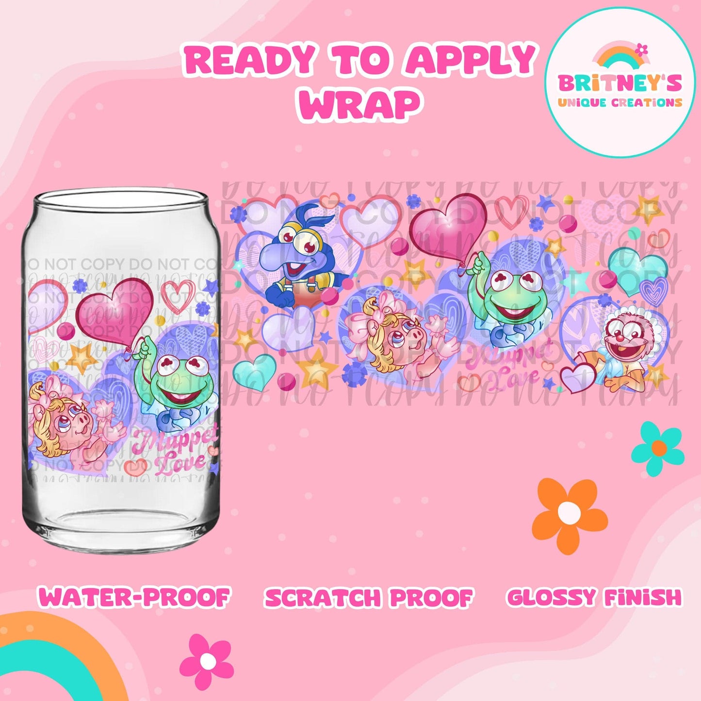 UV dtf | glass can wrap | libbey glass wrap~ muppets