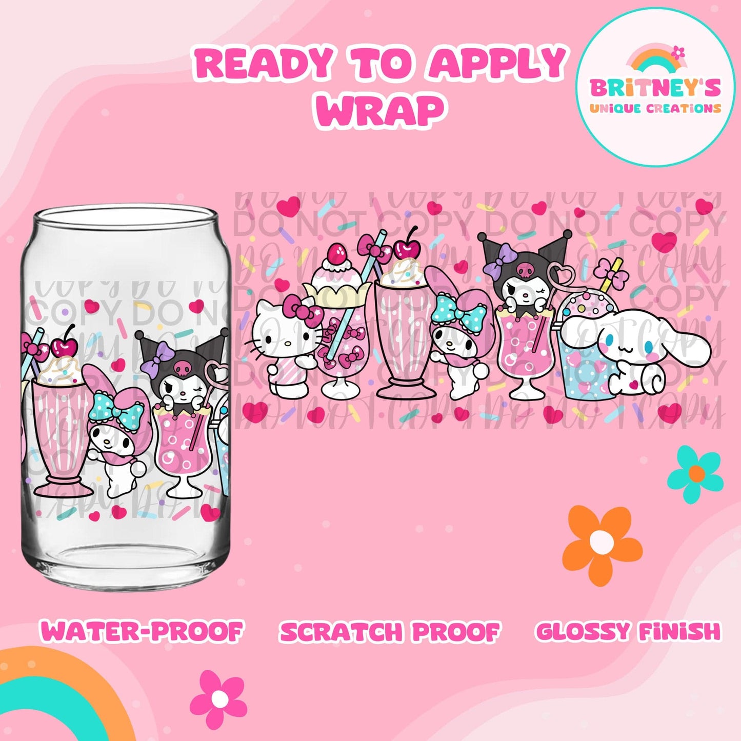UV dtf | glass can wrap | libbey glass wrap~ kawaii shakes