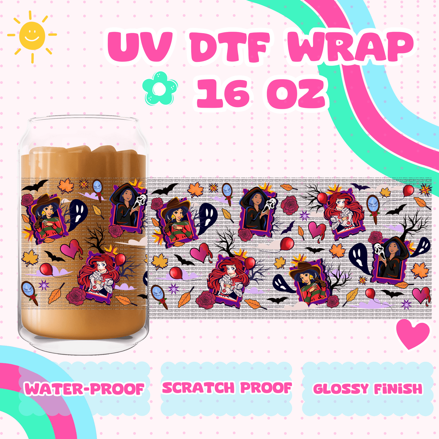 PRINCESS SPOOKY CARDS- UV DTF