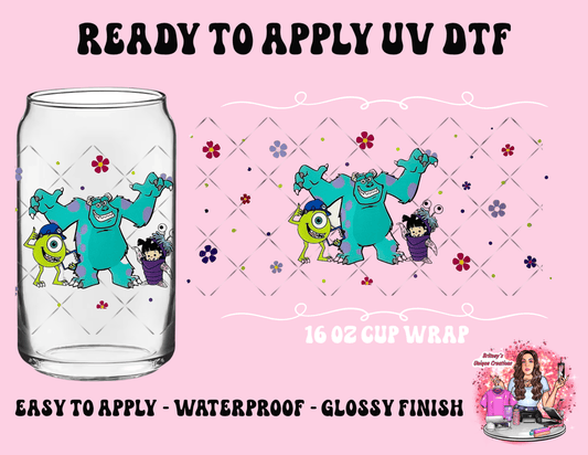 UV dtf | glass can wrap |  monsters inc