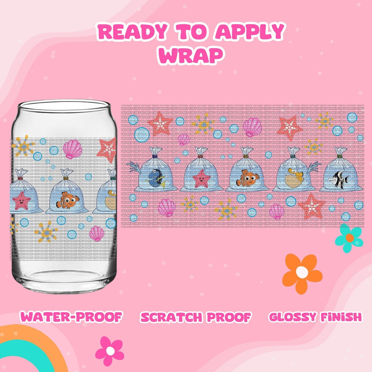 UV dtf | glass can wrap |  libbey glass wrap - fishy's