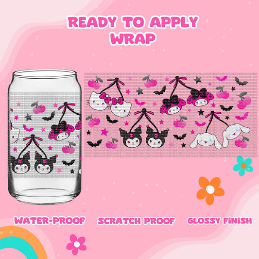 UV dtf | glass can wrap |  libbey glass wrap- spooky cherry cuties