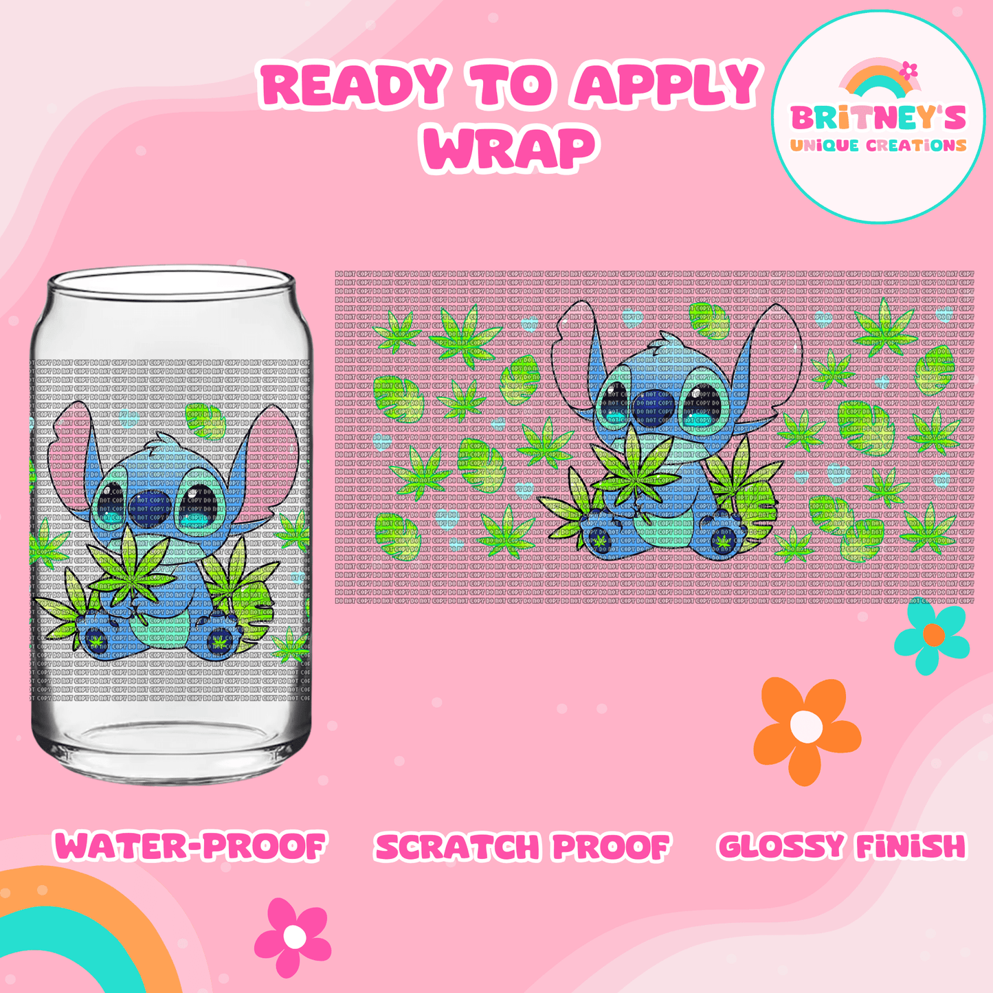 UV DTF- STITCH LEAFS