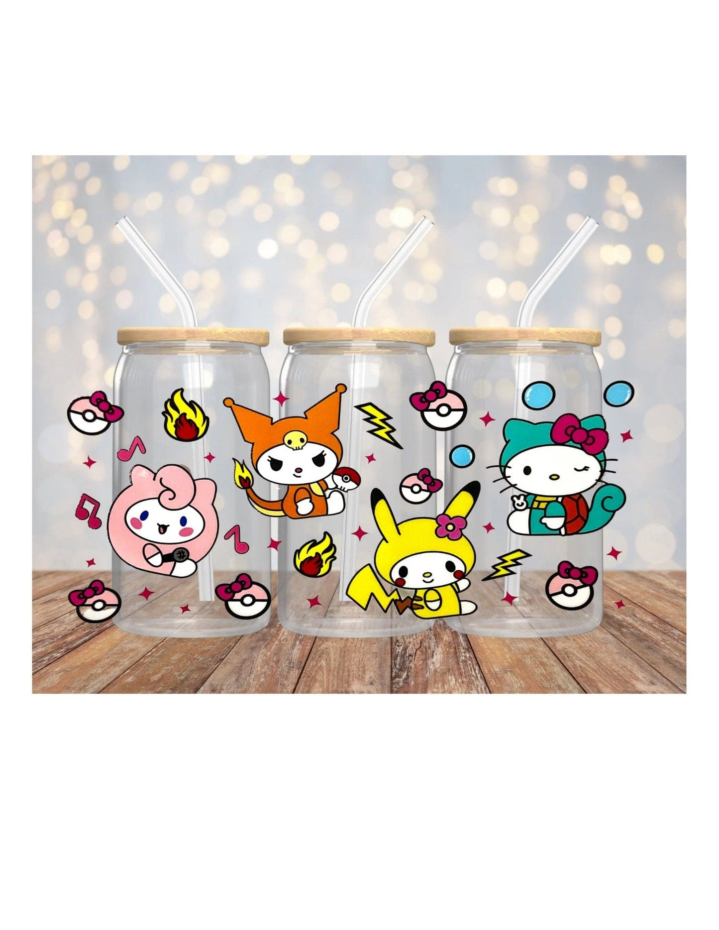 UV dtf | glass can wrap |  libbey glass wrap| sanrio pokemon