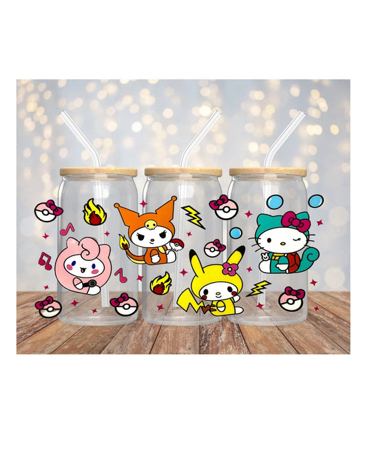 UV dtf | glass can wrap |  libbey glass wrap| sanrio pokemon