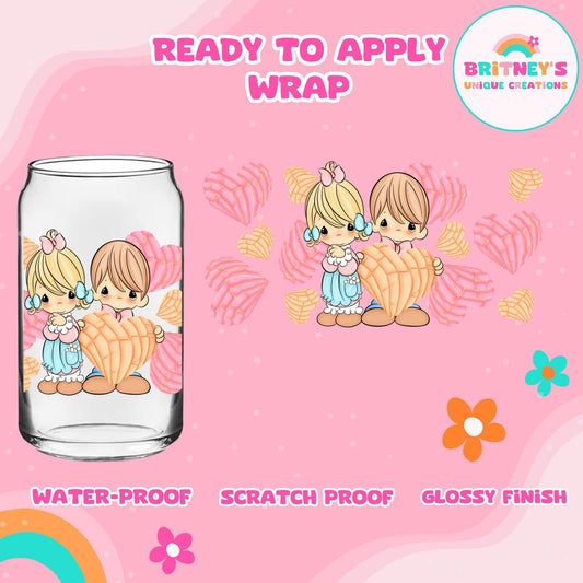 UV dtf | glass can wrap |  libbey glass wrap| Precious moments concha's