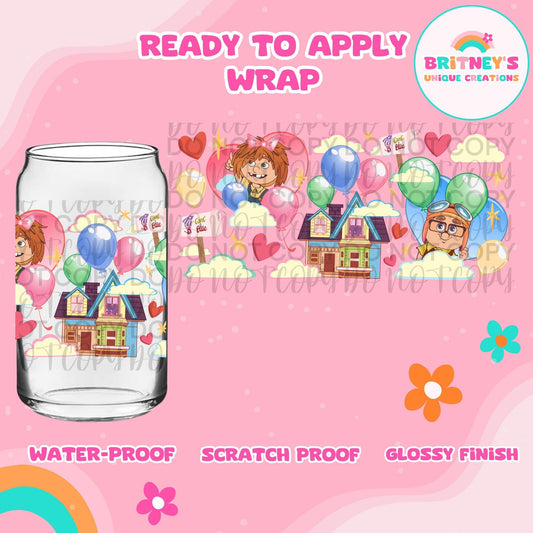 UV dtf | glass can wrap |  libbey glass wrap| up young love
