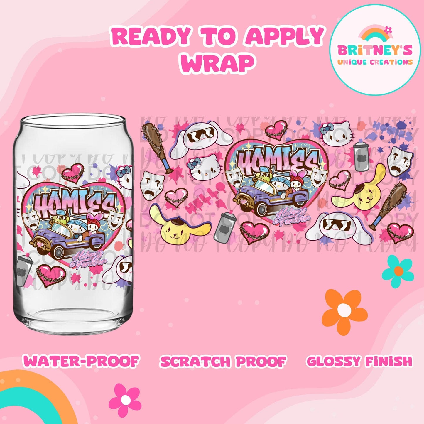 UV dtf | glass can wrap |  libbey glass wraps- hk homies heart