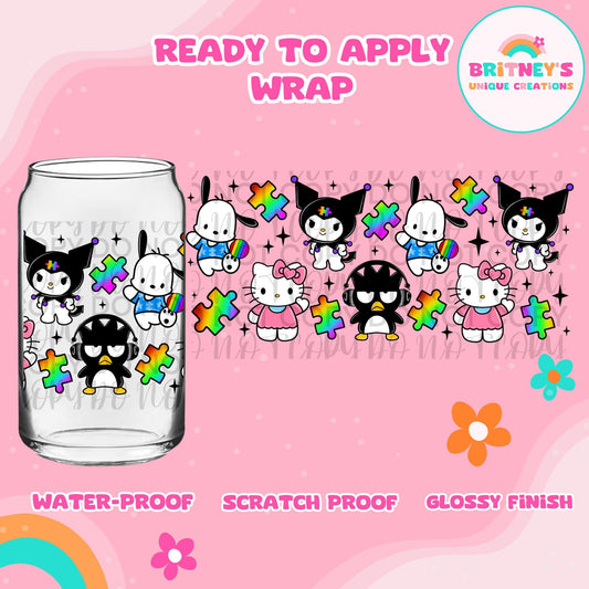 UV dtf | glass can wrap |  libbey glass wrap~Autism Friends